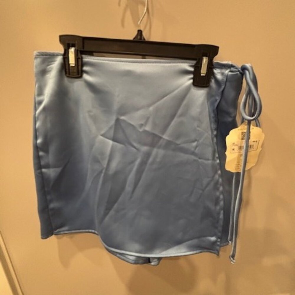 NWT Altar’d State - Blue Silk Wrap Front Skort - Size M